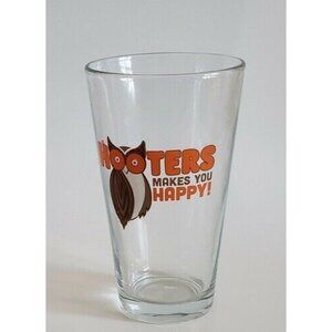 Hooters Makes You Happy! Pint Beer Glass OWL Unused